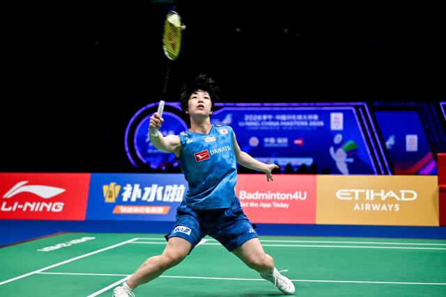 (260905) -- SHENZHEN, Sept. 5, 2026 (Xinhua) -- Yamaguchi Akane hits a return during the women's singles semifinal match between An Se Young of South Korea and Yamaguchi Akane of Japan at China Masters 2026 badminton tournament in Shenzhen, south China's Guangdong Province, Sept. 5, 2026. (Photo by Chu Yan/Xinhua)