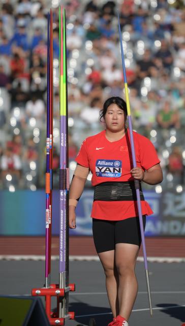 (260906) -- BRUSSELS, Sept. 6, 2026 (Xinhua) -- Yan Ziyi of China competes during the women's javelin final at the 2026 World Athletics Diamond League athletics meeting in Brussels, on Sept. 5, 2026. (Xinhua/Weng Xinyang)