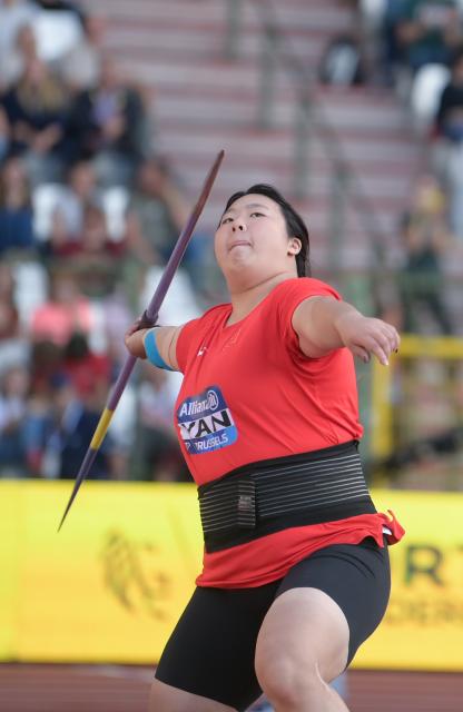 (260906) -- BRUSSELS, Sept. 6, 2026 (Xinhua) -- Yan Ziyi of China competes during the women's javelin final at the 2026 World Athletics Diamond League athletics meeting in Brussels, on Sept. 5, 2026. (Xinhua/Weng Xinyang)