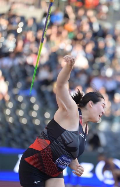 (260906) -- BRUSSELS, Sept. 6, 2026 (Xinhua) -- Kitaguchi Haruka of Japan competes during the women's javelin throw final at the 2026 World Athletics Diamond League athletics meeting in Brussels, Belgium, on Sept. 5, 2026. (Xinhua/Weng Xinyang)