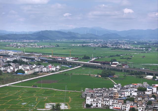 (260906) -- NANNING, Sept. 6, 2026 (Xinhua) -- An aerial drone photo taken on Sept. 6, 2026 shows a view of the countryside in Gula Town of Nanning, south China's Guangxi Zhuang Autonomous Region. (Xinhua/Huang Xiaobang)