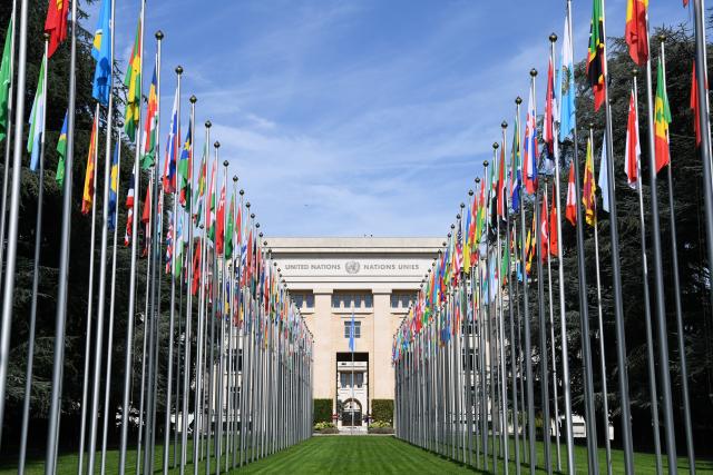 (260907) -- GENEVA, Sept. 7, 2026 (Xinhua) -- This photo taken on Sep. 7, 2026 shows the Palais des Nations in Geneva, Switzerland. The 63rd session of the United Nations Human Rights Council (UNHRC) kicked off here on Monday. (Xinhua/Lian Yi)