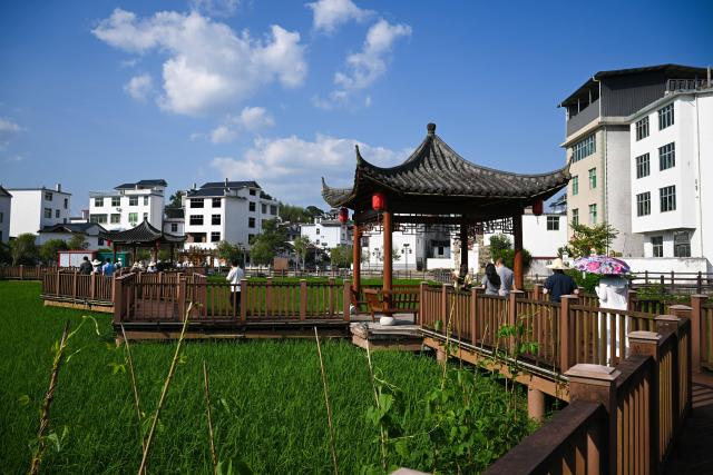 (260908) -- NINGHUA, Sept. 8, 2026 (Xinhua) -- People visit Xiacao Village in Ninghua County, southeast China's Fujian Province, Sept. 8, 2026. This year marks the 90th anniversary of the victory of the Long March by the Red Army under the leadership of the Communist Party of China (CPC). Ninghua is one of the starting points of the Long March by the Central Red Army. Xiacao Village in Ninghua has profound heritage of revolutionary history. (Xinhua/Zheng Huansong)