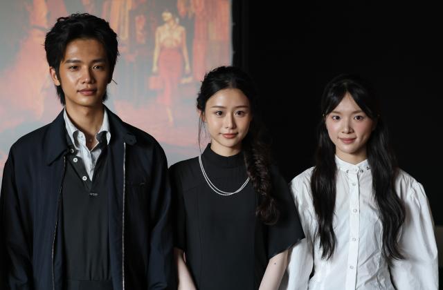 (260909) -- VENICE, Sept. 9, 2026 (Xinhua) -- Actor Wang Yantong, actress Wang Xiaohui and actress Li Sitong (from L to R) attend the Italian screening of the Chinese film "Dear You" in Venice, Italy, Sept. 8, 2026. The film was screened at the M9 Museum in Mestre, Venice, as part of a Chinese-language film promotion program held during the 83rd Venice International Film Festival. (Xinhua/Wang Kaiyan)