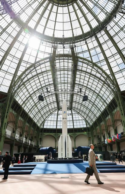 (260909) -- PARIS, Sept. 9, 2026 (Xinhua) -- An exhibit is seen during the International Space Summit at the Grand Palais in Paris, France, Sept. 9, 2026. The first International Space Summit opened Wednesday in Paris, bringing together heads of state and government, scientists, astronauts and industry representatives. (Xinhua/Wu Huiwo)