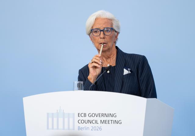 (260910) -- BERLIN, Sept. 10, 2026 (Xinhua) -- European Central Bank (ECB) President Christine Lagarde attends a press conference in Berlin, Germany, on Sept. 10, 2026. The European Central Bank (ECB) announced on Thursday that it will raise the key interest rates by 25 basis points, marking its second rate hike this year amid rising inflationary pressures. (Xinhua/Zhang Haofu)
