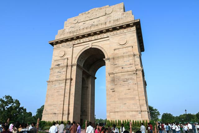 (260912) -- NEW DELHI, Sept. 12, 2026 (Xinhua) -- This photo taken on Aug. 28, 2026 shows the India Gate in New Delhi, India. India is a country with a long-standing civilization. Its capital, New Delhi, located on the banks of the Yamuna River, serves as the country's political and cultural center. (Xinhua/Javed Dar)