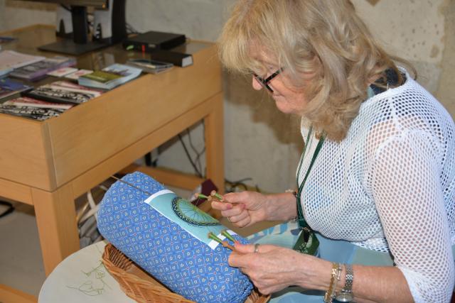 (260912) -- LEPOGLAVA, Sept. 12, 2026 (Xinhua) -- A woman makes lace at the 30th Lepoglava International Lace Festival in Lepoglava, Croatia on Sept. 12, 2026. The 30th Lepoglava International Lace Festival opened on Friday in the northern Croatian town of Lepoglava. (Xinhua/Ma Zhen)