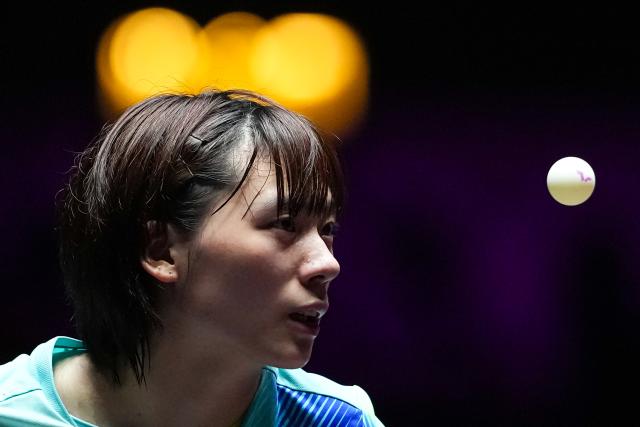 (260913) -- MACAO, Sept. 13, 2026 (Xinhua) -- Chen Yi competes during the women's singles semifinal match between Chen Yi of China and Hayata Hina of Japan at the 2026 World Table Tennis (WTT) Champions Macao in Macao, south China, Sept. 13, 2026. (Xinhua/Cheong Kam Ka)