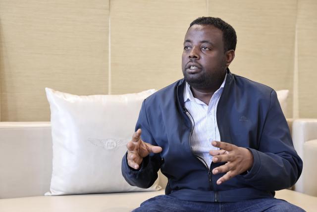 (260913) -- ADDIS ABABA, Sept. 13, 2026 (Xinhua) -- Balew Demissie, a senior consultant at the Policy Studies Institute of Ethiopia, speaks during an interview with Xinhua in Addis Ababa, capital of Ethiopia, on Aug. 31, 2026. TO GO WITH "Interview: BRICS key to Global South representation, scholar says" (Xinhua/Geng Xinning)