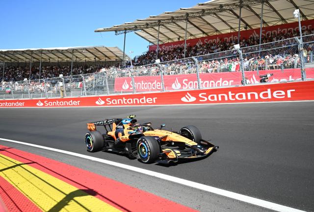 (260914) -- MADRID, Sept. 14, 2026 (Xinhua) -- McLaren's Lando Norris of Britain competes during the Formula 1 Spanish Grand Prix Race at Madring Circuit, Madrid, Spain, Sept. 13, 2026. (Xinhua/Cheng Min)