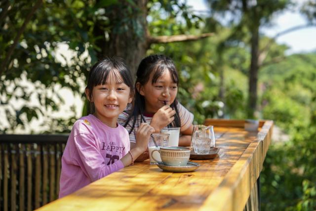 (260914) -- LINCANG, Sept. 14, 2026 (Xinhua) -- Children enjoy leisure time at Xigui coffee estate in Xigui Village of Lincang City, southwest China's Yunnan Province on Sept. 13, 2026. As one of the important coffee production areas in Yunnan Province, Lincang City, relying on its unique natural resources, has vigorously developed a business model integrating coffee industry and tourism. Tourists can experience coffee culture in an immersive way at the coffee estates, unlocking new experiences of rural leisure.
   By the end of 2025, the coffee planting area in Lincang City had reached approximately 290,000 mu (about 19,333 hectares). The coffee industry is becoming an important engine driving the development of local agricultural, cultural and tourism economy. (Xinhua/Chen Xinbo)