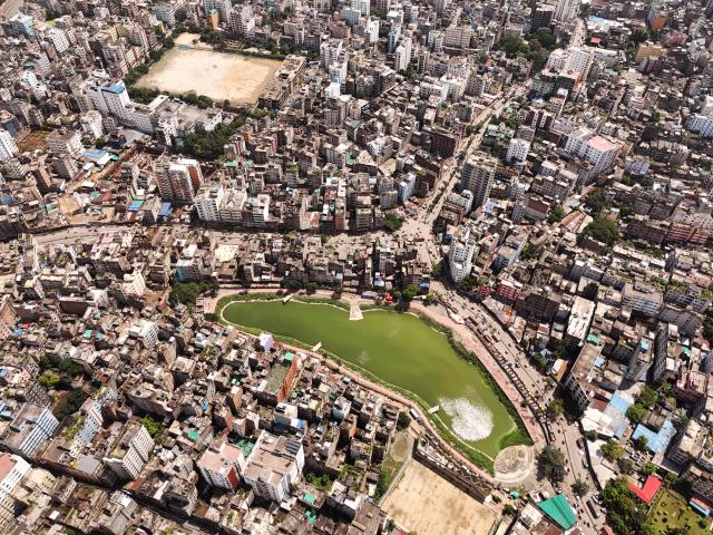 (260914) -- DHAKA, Sept. 14, 2026 (Xinhua) -- An aerial photo taken on Sept. 13, 2026 shows an urban view of Dhaka, Bangladesh. (Photo by Habibur Rahman/Xinhua)