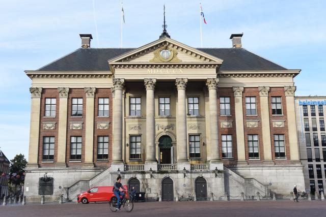 (260914) -- GRONINGEN, Sept. 14, 2026 (Xinhua) -- Photo taken on Sept. 14, 2026 shows the city hall of Groningen, the Netherlands. Groningen, the capital of the Dutch province of Groningen, is a historic city in the north of the Netherlands. (Xinhua/Shao Haijun)