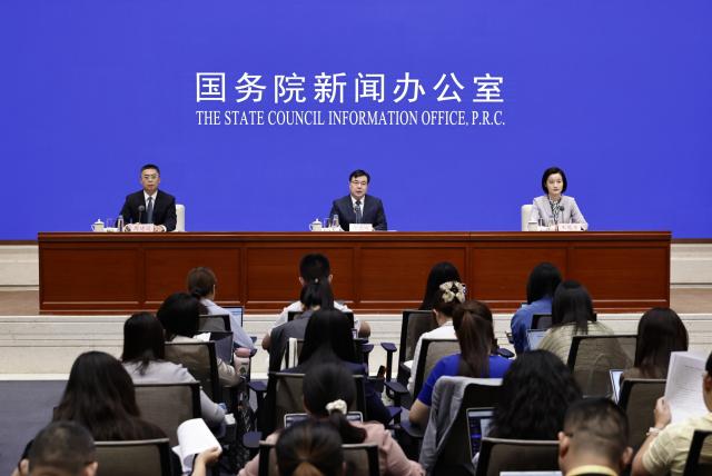 (260915) -- BEIJING, Sept. 15, 2026 (Xinhua) -- The State Council Information Office (SCIO) holds a press conference on China's economic performance in August 2026 in Beijing, capital of China, Sept. 15, 2026. (Xinhua/Zhang Yuwei)