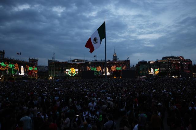 (260916) -- MEXICO CITY, Sept. 16, 2026 (Xinhua) -- People attend celebrations for the upcoming Independence Day at the Zocalo Square in Mexico City, Mexico, Sept. 15, 2026. Various celebrations were held in Mexico to welcome the country's annual Independence Day, which falls on Sept. 16. (Xinhua/Liu Wenhui)