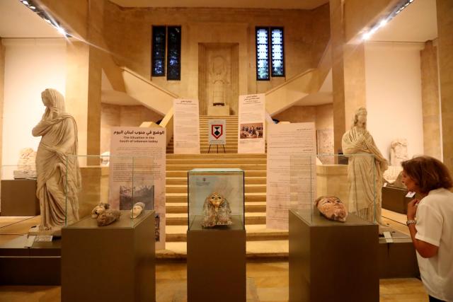 (260916) -- BEIRUT, Sept. 16, 2026 (Xinhua) -- This photo taken on Sept. 16, 2026 shows ancient Egyptian artifacts displayed at a ceremony at the National Museum in Beirut, Lebanon. Lebanon on Wednesday returned to Egypt 37 ancient artifacts that had been illegally smuggled into Lebanon, according to a statement by Lebanon's Culture Ministry. (Xinhua/Bilal Jawich)