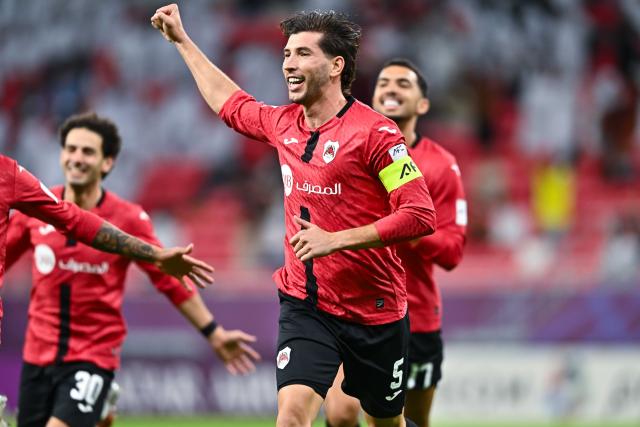 (260917) -- RAYYAN, Sept. 17, 2026 (Xinhua) -- David Garcia of Al Rayyan SC celebrates after scoring a goal the AFC Champions League Two Group C football match between Qatar's AL Rayyan SC and Jordan's Al Faisaly SC at Ahmad Bin Ali Stadium in Al Rayyan, Qatar, Sept. 16, 2026. (Photo by Nikku/Xinhua)