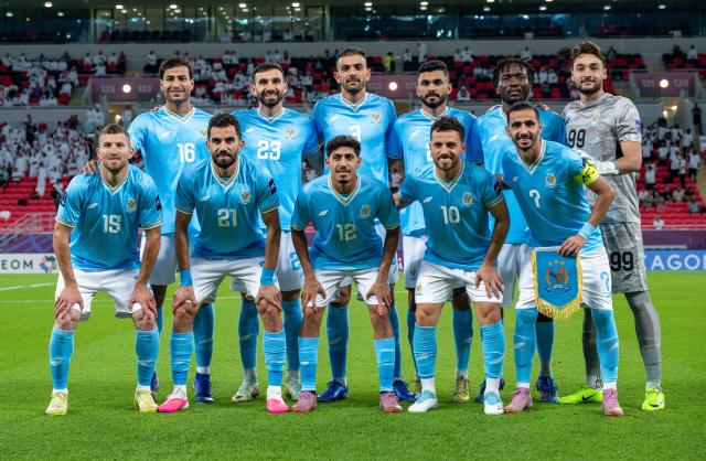 (260917) -- RAYYAN, Sept. 17, 2026 (Xinhua) -- Players of Al Faisaly SC pose for photos before the AFC Champions League Two Group C football match between Qatar's AL Rayyan SC and Jordan's Al Faisaly SC at Ahmad Bin Ali Stadium in Al Rayyan, Qatar, Sept. 16, 2026. (Photo by Nikku/Xinhua)