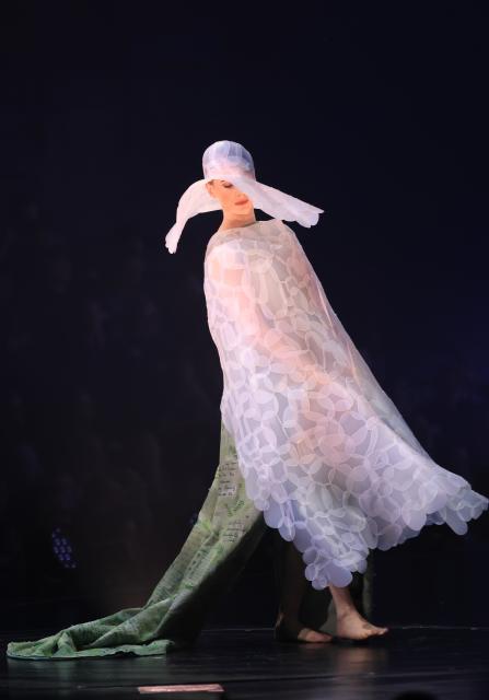 (260917) -- WELLINGTON, Sept. 17, 2026 (Xinhua) -- A model presents a creation during a show of the World of Wearable Art in Wellington, New Zealand, Sept. 17, 2026. (Photo by Meng Tao/Xinhua)