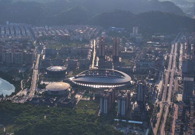 (260919) -- GUILIN, Sept. 19, 2026 (Xinhua) -- An aerial drone photo taken on Aug. 11, 2026 shows a view of Quanzhou County of Guilin City, south China's Guangxi Zhuang Autonomous Region. In the winter of 1934 during the Long March, the Red Army fought its way across the Xiangjiang River in Guangxi and broke through the Kuomintang troops' blockade, but suffered tens of thousands of casualties in the battle.
   In Quanzhou, Guanyang and Xing'an counties, where the Battle of the Xiangjiang River was fought, the spirit of the Long March has been passed down through generations. Today, roads wind through mountains that Red Army soldiers once crossed on foot, connecting once-isolated villages with the outside world. Local people keep striving on the path of rural revitalization. (Xinhua/Huang Xiaobang)
