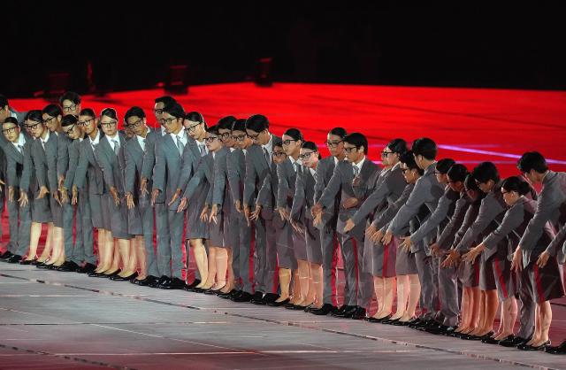 (260919) -- NAGOYA, Sept. 19, 2026 (Xinhua) -- Artists perform during the opening ceremony of the 20th Asian Games Aichi-Nagoya 2026 in Nagoya, Japan, Sept. 19, 2026. (Xinhua/Lui Siu Wai)