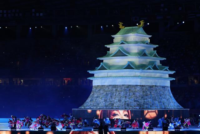 (260919) -- NAGOYA, Sept. 19, 2026 (Xinhua) -- Artists perform during the opening ceremony of the 20th Asian Games Aichi-Nagoya 2026 in Nagoya, Japan, Sept. 19, 2026. (Xinhua/Li Bo)