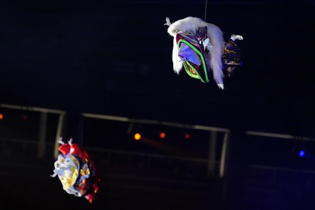 (260919) -- NAGOYA, Sept. 19, 2026 (Xinhua) -- Artists perform during the opening ceremony of the 20th Asian Games Aichi-Nagoya 2026 in Nagoya, Japan, Sept. 19, 2026. (Xinhua/Lui Siu Wai)