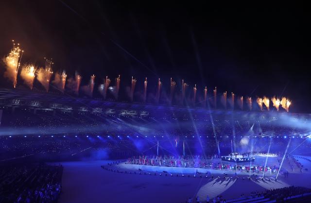 (260919) -- NAGOYA, Sept. 19, 2026 (Xinhua) -- Photo taken on Sept. 19, 2026 shows a view of performance during the opening ceremony of the 20th Asian Games Aichi-Nagoya 2026 in Nagoya, Japan. (Xinhua/Wang Fei)