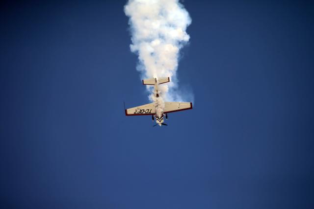 (260919) -- SIVRIHISAR, Sept. 19, 2026 (Xinhua) -- An aircraft performs during the Sivrihisar Airshow 2026 in Sivrihisar district of Eskisehir in Türkiye, Sept. 19, 2026. The annual Sivrihisar Airshow kicked off in Türkiye's Sivrihisar district of Eskisehir on Saturday. (Mustafa Kaya/Handout via Xinhua)