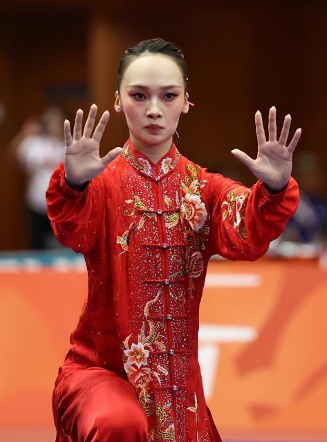 (260920) -- NAGOYA, Sept. 20, 2026 (Xinhua) -- Saito Shiho of Japan competes during the Taijiquan round of the women's Taijiquan and Taijijian final at the 20th Asian Games Aichi-Nagoya 2026 in Nagoya, Japan, Sept. 20, 2026. (Xinhua/Wang Dongzhen)