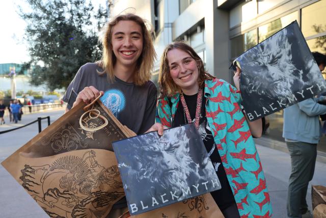 (260921) -- BEIJING, Sept. 21, 2026 (Xinhua) -- Fans of Chinese video game "Black Myth: Wukong" pose for a photo in downtown Los Angeles, California, the United States on July 7, 2026. A theatrical orchestral concert featuring the music from the game was held in Los Angeles on July 7, showcasing the unique fusion of Chinese mythology and Eastern aesthetics. The hope of the China-U.S. relationship lies in the people, its foundation is in the societies, its future depends on the youth, and its vitality comes from exchanges at subnational levels.
   In recent years, the two countries have been strengthening people-to-people ties through cultural exchanges to inject sustained positive momentum into China-U.S relations. (Photo by Zeng Hui/Xinhua)