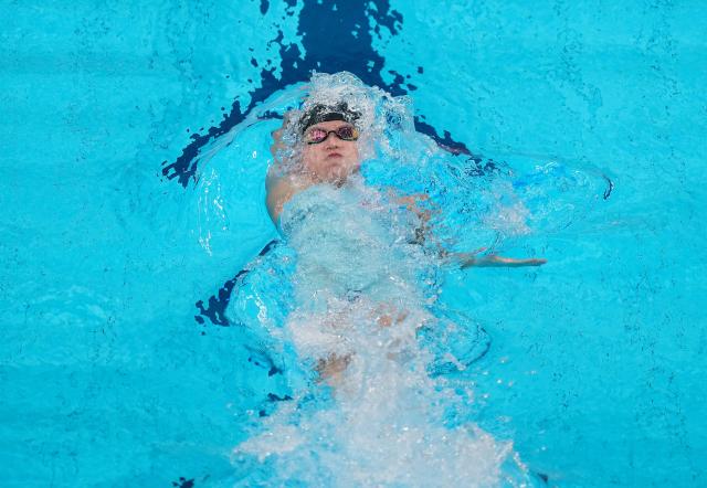 (260921) -- TOKYO, Sept. 21, 2026 (Xinhua) -- Wan Letian of China competes during the women's 50m backstroke final at the 20th Asian Games Aichi-Nagoya 2026 in Tokyo, Japan, Sept. 21, 2026. (Photo by Wang Shen/Xinhua)