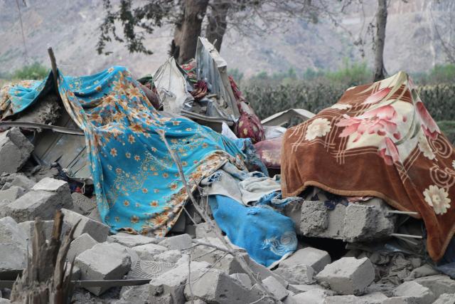 (260921) -- KABUL, Sept. 21, 2026 (Xinhua) -- A damaged house is seen following an airstrike in a village in Nurgal district of Kunar province, Afghanistan, Sept. 21, 2026. At least three people were killed after the Pakistani air force carried out airstrikes early Monday in Afghanistan's eastern Kunar and Paktika provinces bordering Pakistan, Afghan media outlet Tolonews reported, citing Afghan government officials. (Photo by Qazafi Mal/Xinhua)