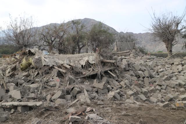 (260921) -- KABUL, Sept. 21, 2026 (Xinhua) -- Damaged houses are seen following an airstrike in a village in Nurgal district of Kunar province, Afghanistan, Sept. 21, 2026. At least three people were killed after the Pakistani air force carried out airstrikes early Monday in Afghanistan's eastern Kunar and Paktika provinces bordering Pakistan, Afghan media outlet Tolonews reported, citing Afghan government officials. (Photo by Qazafi Mal/Xinhua)