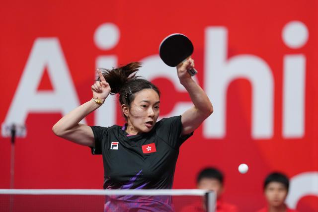 (260922) -- TOYOTA, Sept. 22, 2026 (Xinhua) -- Ng Wing Lam of Hong Kong, China competes during the table tennis women's team first-round match between Hong Kong, China and Singapore at the 20th Asian Games Aichi-Nagoya 2026 in Toyota, Japan, Sept. 22, 2026. (Xinhua/Cheong Kam Ka)