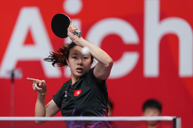 (260922) -- TOYOTA, Sept. 22, 2026 (Xinhua) -- Ng Wing Lam of Hong Kong, China competes during the table tennis women's team first-round match between Hong Kong, China and Singapore at the 20th Asian Games Aichi-Nagoya 2026 in Toyota, Japan, Sept. 22, 2026. (Xinhua/Cheong Kam Ka)