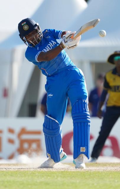 (260922) -- NISSHIN, Sept. 22, 2026 (Xinhua) -- Bharti Shrikrushna Fumali of India competes during the women's cricket gold medal match between India and Sri Lanka at the 20th Asian Games Aichi-Nagoya 2026 in Nisshin, Aichi Prefecture, Japan, Sept. 22, 2026. (Xinhua/Zhang Haobo)
