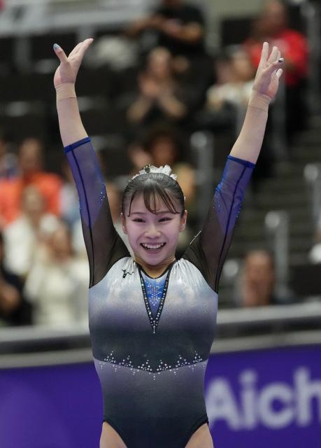 (260922) -- NAGOYA, Sept. 22, 2026 (Xinhua) -- Sugihara Aiko of Japan competes during the balance beam of the artistic gymnastics women's all-around final at the 20th Asian Games Aichi-Nagoya 2026 in Nagoya, Japan, Sept. 22, 2026. (Xinhua/Jia Yuchen)