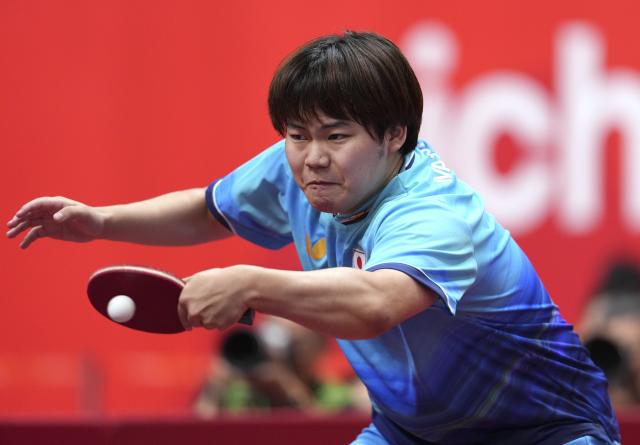 (260924) --TOYOTA, Sept. 24, 2026 (Xinhua) -- Matsushima Sora of Japan hits a return to Wang Chuqin of China during the men's team final of table tennis between China and Japan at the 20th Asian Games Aichi-Nagoya 2026 in Toyoya of Aichi Prefecture, Japan, Sept. 24, 2026. (Xinhua/Cheong Kam Ka)