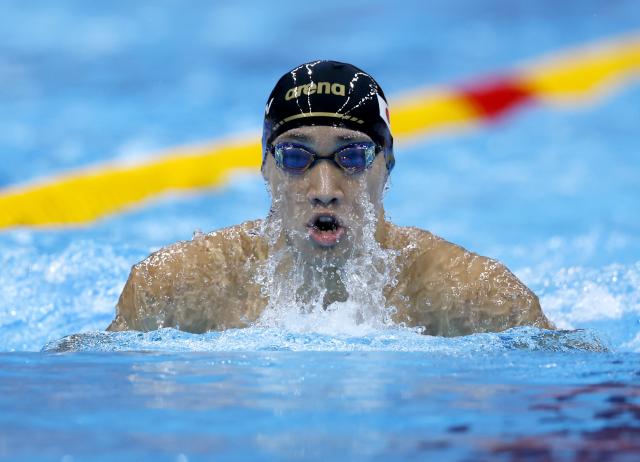 (260924) -- TOKYO, Sept. 24, 2026 (Xinhua) -- Ohashi Shin of Japan competes during the men's 200m breast stroke final at the 20th Asian Games Aichi-Nagoya 2026 in Tokyo, Japan, Sept. 24, 2026. (Xinhua/Wu Zhizun)
