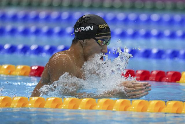 (260924) -- TOKYO, Sept. 24, 2026 (Xinhua) -- Ohashi Shin of Japan competes during the men's 200m breast stroke final at the 20th Asian Games Aichi-Nagoya 2026 in Tokyo, Japan, Sept. 24, 2026. (Photo by Wang Shen/Xinhua)
