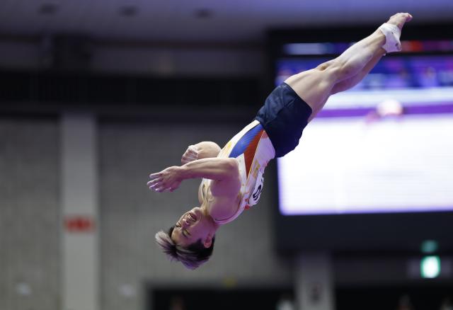 (260924) -- NAGOYA, Sept. 24, 2026 (Xinhua) -- Carlos Edriel Yulo of the Philippines competes during the men's floor exercise final of Artistic Gymnastics at the 20th Asian Games Aichi-Nagoya 2026 in Nagoya, Japan, Sept. 24, 2026. (Xinhua/Wang Lili)