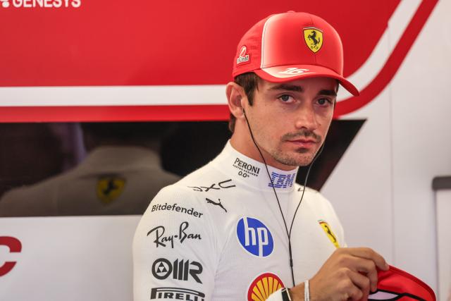 (260924) -- BAKU, Sept. 24, 2026 (Xinhua) -- Ferrari's Charles Leclerc of Monaco prepares before the practice session of the Formula One Azerbaijan Grand Prix at the Baku City Circuit in Baku, capital of Azerbaijan, Sept. 24, 2026. (Photo by Qian Jun/Xinhua)