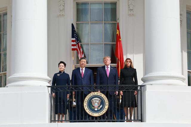 (260924) -- WASHINGTON, Sept. 24, 2026 (Xinhua) -- U.S. President Donald Trump holds a welcome ceremony for Chinese President Xi Jinping, who is on a state visit to the United States, at the White House in Washington, D.C., the United States, Sept. 24, 2026. (Xinhua/Wang Ye)