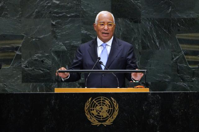 (260924) -- UNITED NATIONS, Sept. 24, 2026 (Xinhua) -- European Council President Antonio Costa speaks during the General Debate of the 81st session of the United Nations General Assembly (UNGA) at the UN headquarters in New York, Sept. 24, 2026. (Xinhua/Wu Xiaoling)