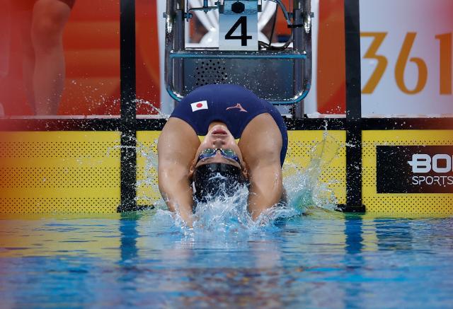 (260925) -- TOKYO, Sept. 25, 2026 (Xinhua) -- Shirai Rio of team Japan starts during the women's 4X100m medley relay heat of Swimming at the 20th Asian Games Aichi-Nagoya 2026 in Tokyo, Japan, Sept. 25, 2026. (Xinhua/Wu Zhizun)