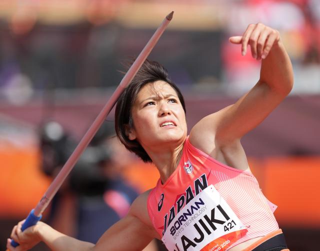 (260925) -- NAGOYA, Sept. 25, 2026 (Xinhua) -- Kajiki Nanaka of Japan competes during the women's heptathlon javelin throw of Athletics at the 20th Asian Games Aichi-Nagoya 2026 in Nagoya, Japan, Sept. 25, 2026. (Xinhua/Luo Yuan)