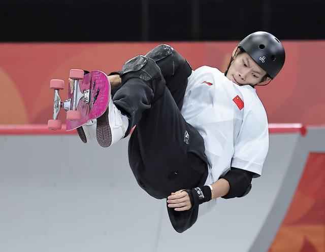 (260925) -- NAGOYA, Sept. 25, 2026 (Xinhua) -- Chen Ye of China competes during the men's park final of skateboarding at the 20th Asian Games Aichi-Nagoya 2026 in Tokoname of Aichi Prefecture, Japan, Sept. 25, 2026. (Xinhua/Long Lei)