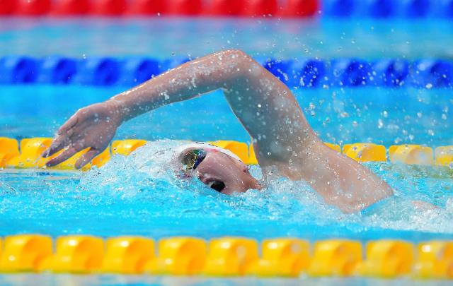 (260925) -- TOKYO, Sept. 25, 2026 (Xinhua) -- Li Bingjie of China competes during the women's 800m freestyle final at the 20th Asian Games Aichi-Nagoya 2026 in Tokyo, Japan, Sept. 25, 2026. (Xinhua/Chen Zeguo)